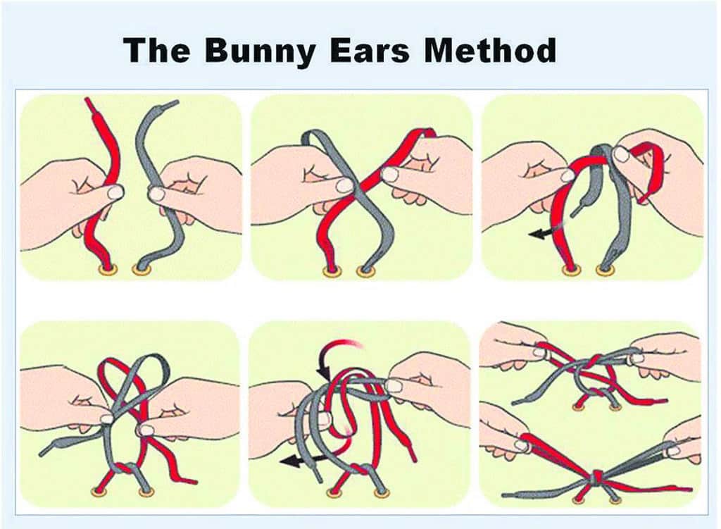 The bunny ears method for shoe tying