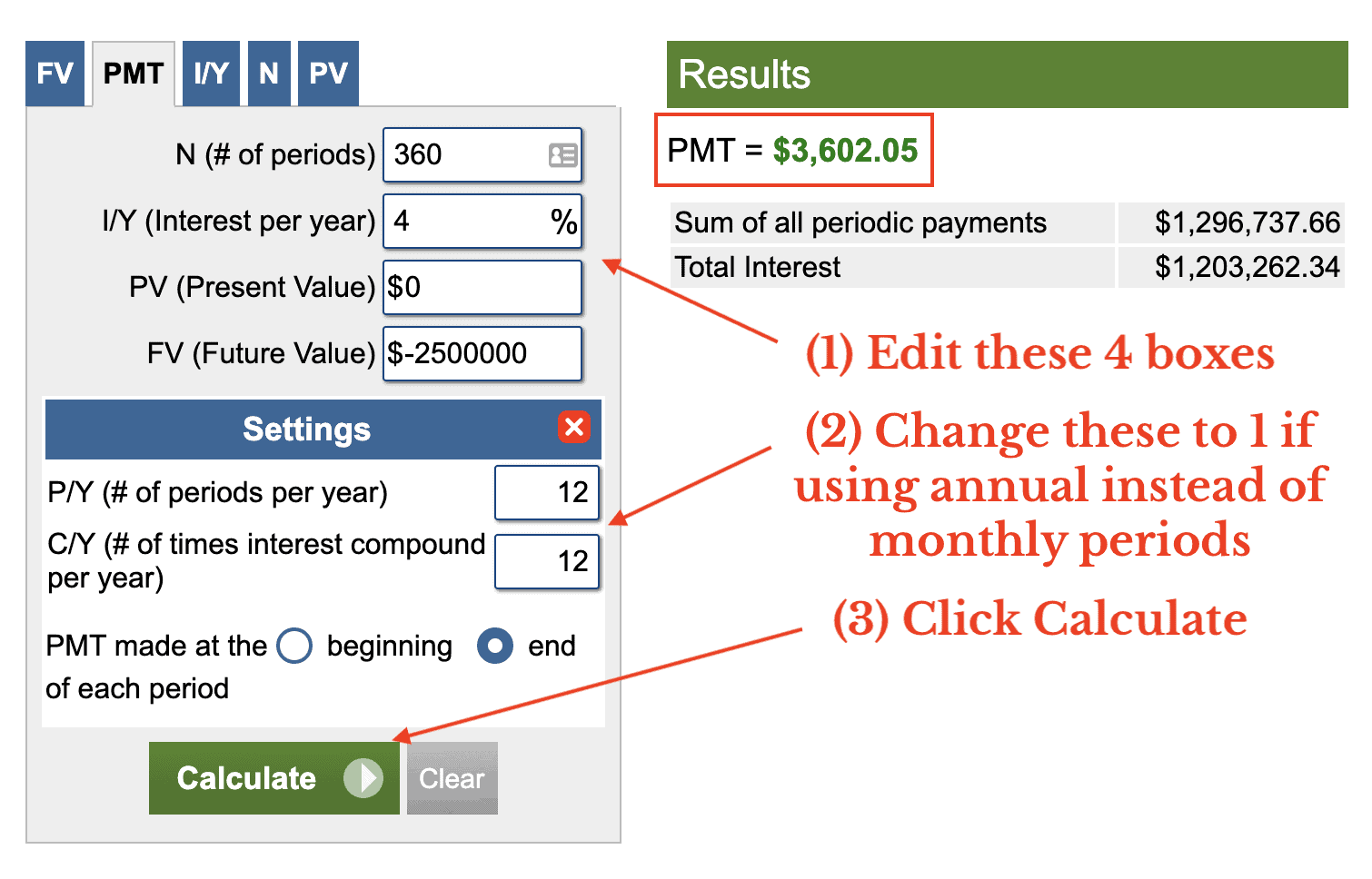 Simple financial calculator and how to use it.